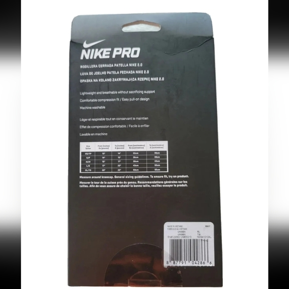 ❌SOLD❌️☄️NIKE Pro Closed Patella Knee Sleeve 2.0 Adult Size XL Black Compression - Picture 4 of 5